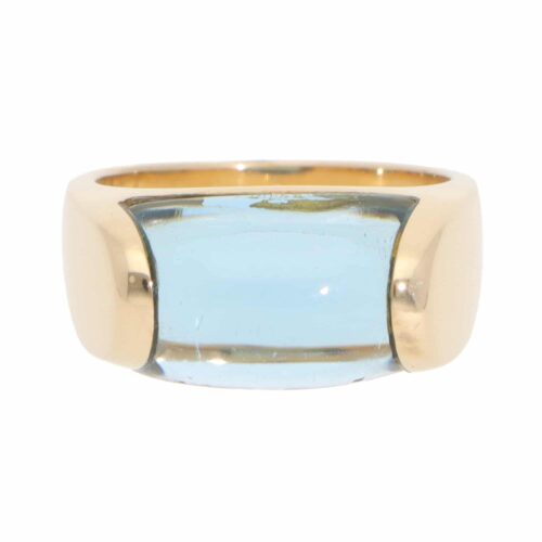 Vintage Bulgari Tronchetto Topaz Ring in Yellow Gold