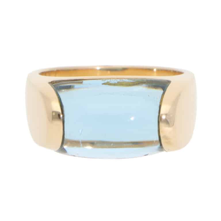 Vintage Bulgari Tronchetto Topaz Ring in Yellow Gold