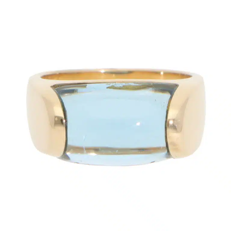 Vintage Bulgari Tronchetto Topaz Ring in Yellow Gold