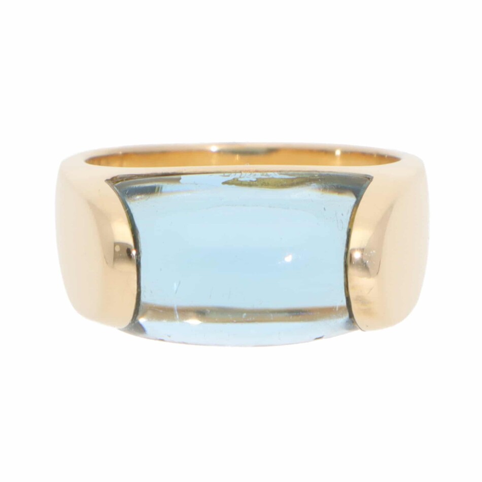 Vintage Bulgari Tronchetto Topaz Ring in Yellow Gold