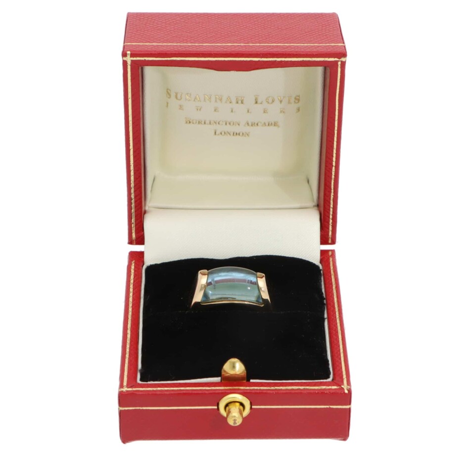 Vintage Bulgari Tronchetto Topaz Ring in Yellow Gold