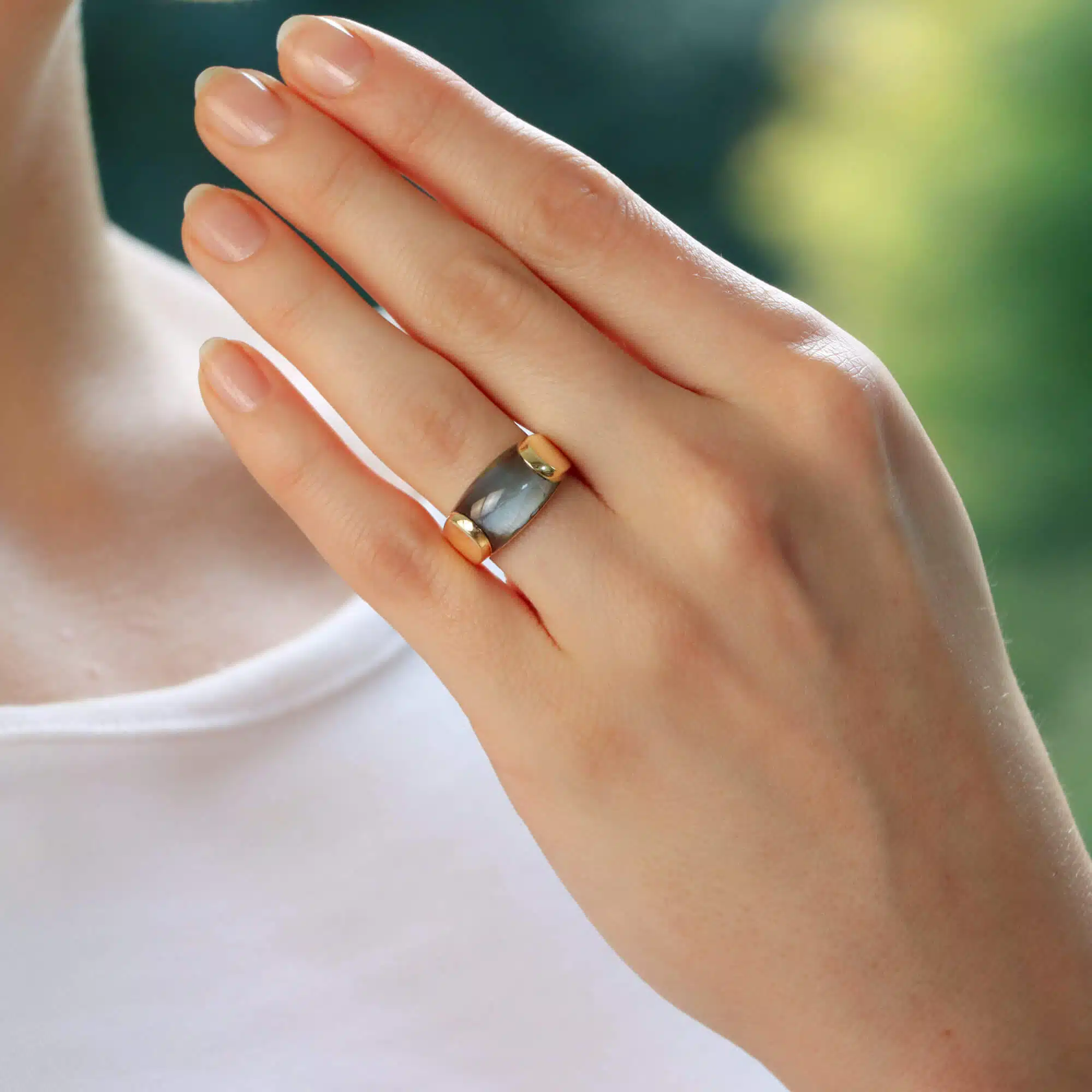 Vintage Bulgari Tronchetto Topaz Ring in Yellow Gold