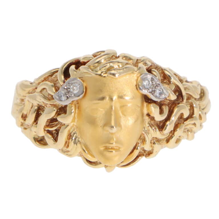 Vintage Carrera y Carrera Medusa Diamond Ring in Yellow Gold