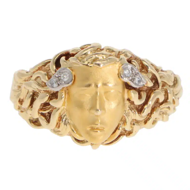 Vintage Carrera y Carrera Medusa Diamond Ring in Yellow Gold