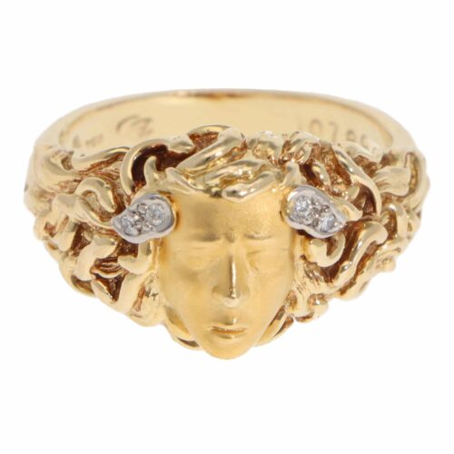 Vintage Carrera y Carrera Medusa Diamond Ring in Yellow Gold