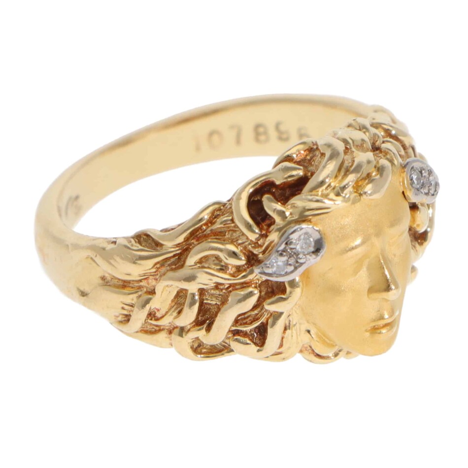 Vintage Carrera y Carrera Medusa Diamond Ring in Yellow Gold