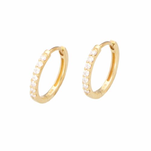 ete Diamond Huggy Hoop Earrings in Yellow Gold
