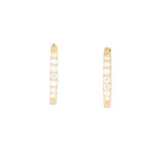 ete Diamond Huggy Hoop Earrings in Yellow Gold