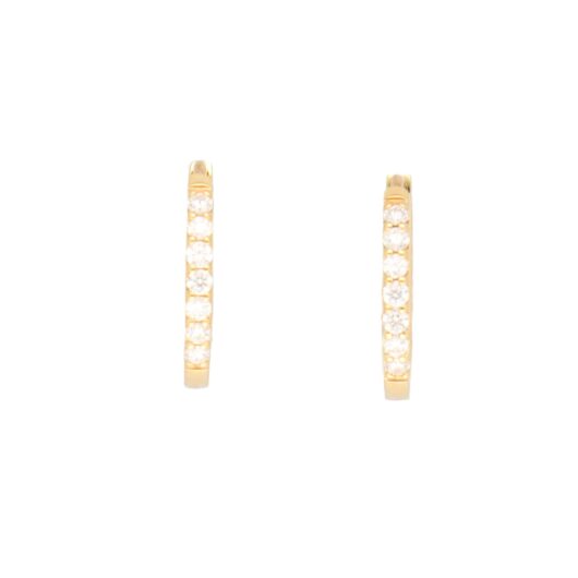 ete Diamond Huggy Hoop Earrings in Yellow Gold
