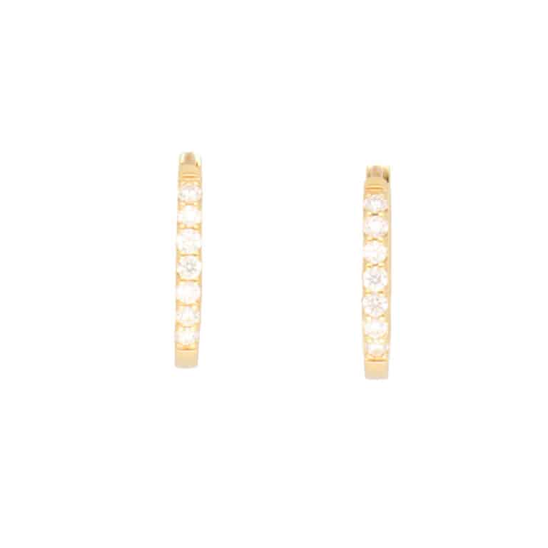ete Diamond Huggy Hoop Earrings in Yellow Gold
