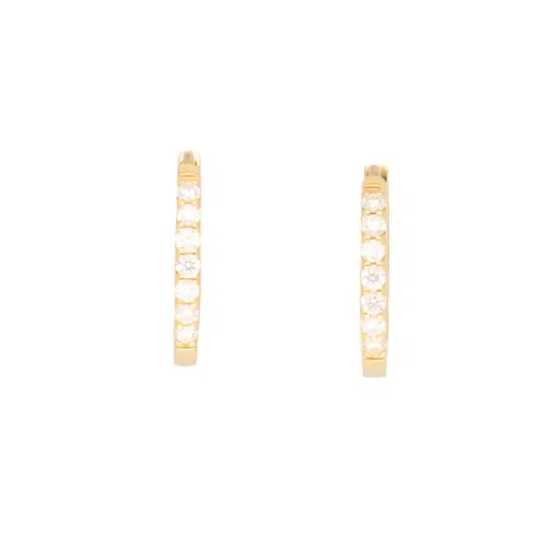 ete Diamond Huggy Hoop Earrings in Yellow Gold