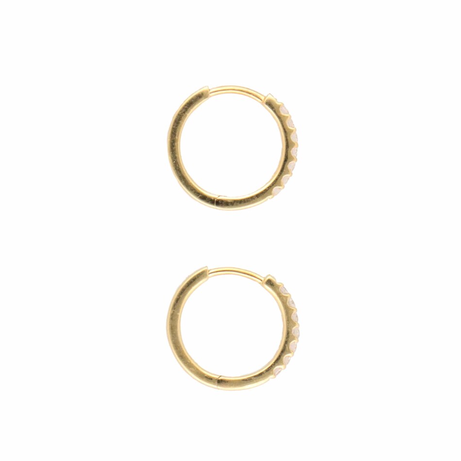 ete Diamond Huggy Hoop Earrings in Yellow Gold