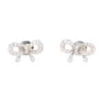 Ponte Vecchio Diamond Bow Stud Earrings in Platinum