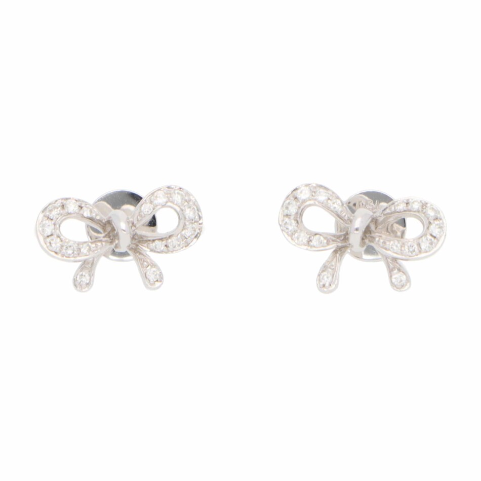 Ponte Vecchio Diamond Bow Stud Earrings in Platinum