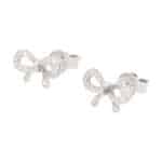 Ponte Vecchio Diamond Bow Stud Earrings in Platinum