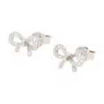 Ponte Vecchio Diamond Bow Stud Earrings in Platinum