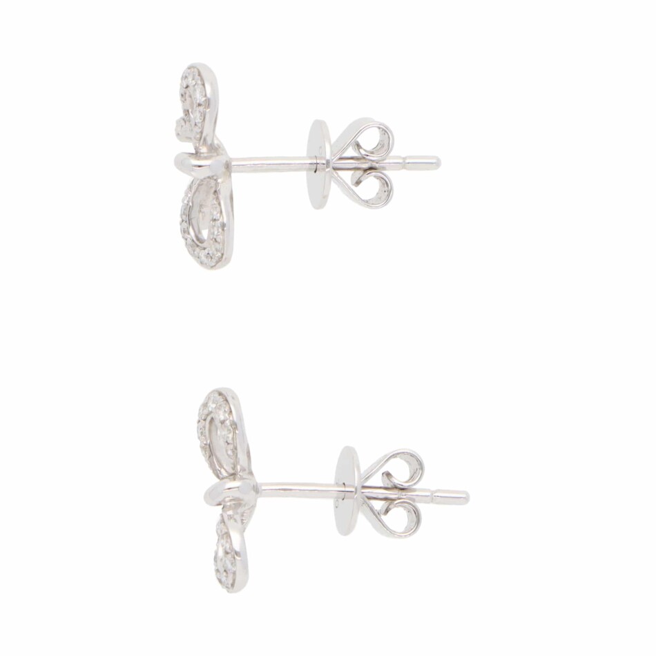 Ponte Vecchio Diamond Bow Stud Earrings in Platinum