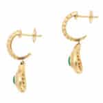 Vintage Nina Ricci Emerald and Diamond Drop Earrings