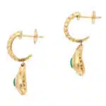 Vintage Nina Ricci Emerald and Diamond Drop Earrings