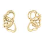 Vintage Tiffany & Co. Triple Heart Clip Earrings in Yellow Gold