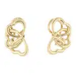 Vintage Tiffany & Co. Triple Heart Clip Earrings in Yellow Gold