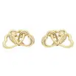 Vintage Tiffany & Co. Triple Heart Clip Earrings in Yellow Gold