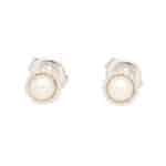 Vintage Mikimoto Pearl Stud Earrings in White Gold