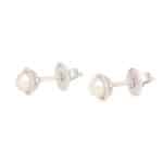 Vintage Mikimoto Pearl Stud Earrings in White Gold