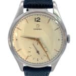 Vintage 1944 manual movement Omega Jumbo wristwatch, white dial