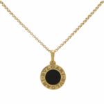 Vintage Bulgari Onyx Disc Necklace in Yellow Gold