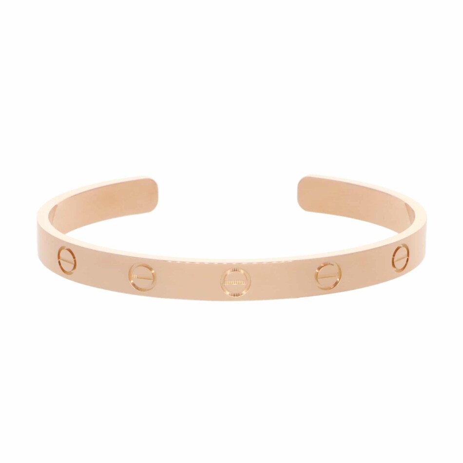 Vintage Cartier LOVE U Bangle in Rose Gold Size 17