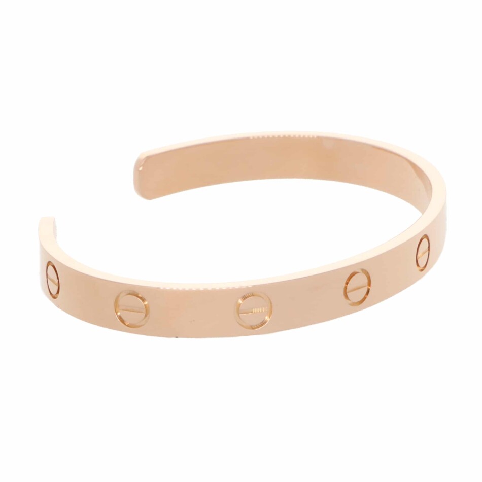 Vintage Cartier LOVE U Bangle in Rose Gold Size 17