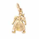 Vintage Dutch Lady Charm in Yellow Gold