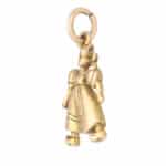 Vintage Dutch Lady Charm in Yellow Gold