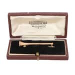 Vintage Hunting Horn Brooch in Yellow Gold