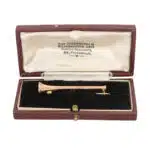Vintage Hunting Horn Brooch in Yellow Gold
