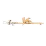 Vintage Lamb Brooch in Yellow and White Gold