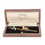 Vintage Lamb Brooch in Yellow and White Gold