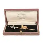Vintage Lamb Brooch in Yellow and White Gold