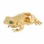 Vintage Tiffany & Co. Emerald Frog Brooch in Yellow Gold