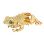 Vintage Tiffany & Co. Emerald Frog Brooch in Yellow Gold