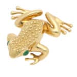 Vintage Tiffany & Co. Emerald Frog Brooch in Yellow Gold