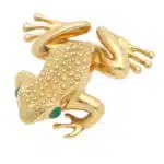 Vintage Tiffany & Co. Emerald Frog Brooch in Yellow Gold