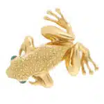 Vintage Tiffany & Co. Emerald Frog Brooch in Yellow Gold