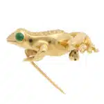 Vintage Tiffany & Co. Emerald Frog Brooch in Yellow Gold