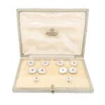 Vintage Mother of Pearl and Sapphire Cufflink and Stud Set