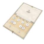 Vintage Mother of Pearl and Sapphire Cufflink and Stud Set