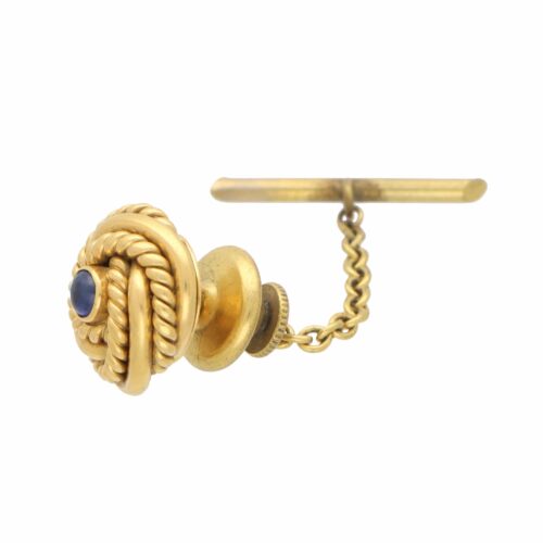 Vintage Cartier Cabachon Sapphire Tie Tack in Yellow Gold
