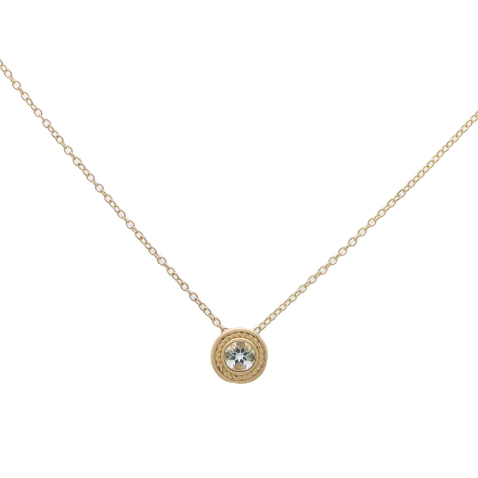 Aquamarine Pendant in Yellow Gold