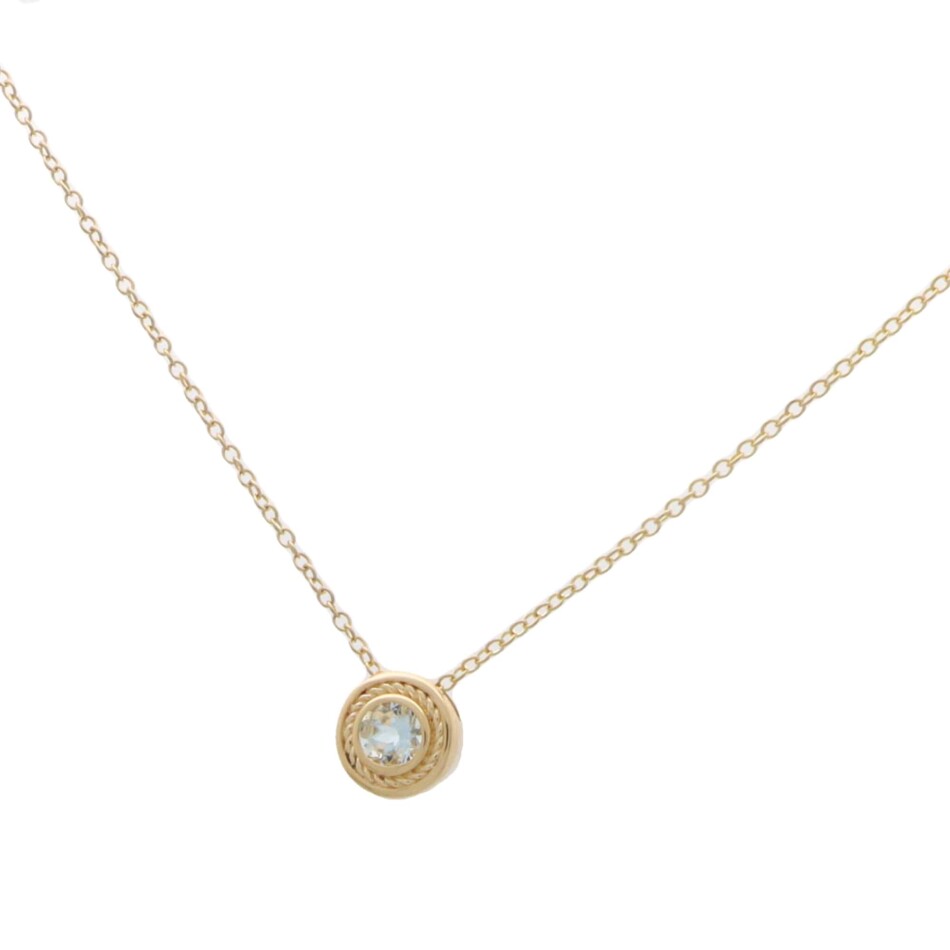 Aquamarine Pendant in Yellow Gold
